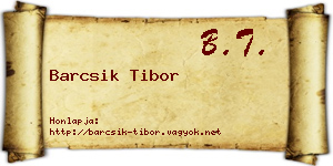 Barcsik Tibor névjegykártya